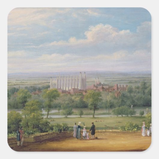 Eton College van het terras Windsor Castle Vierkante Sticker (Voorkant)