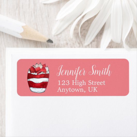 Eton Mess Strawberry Meringue UK Britse dessert Etiket (Insitu)