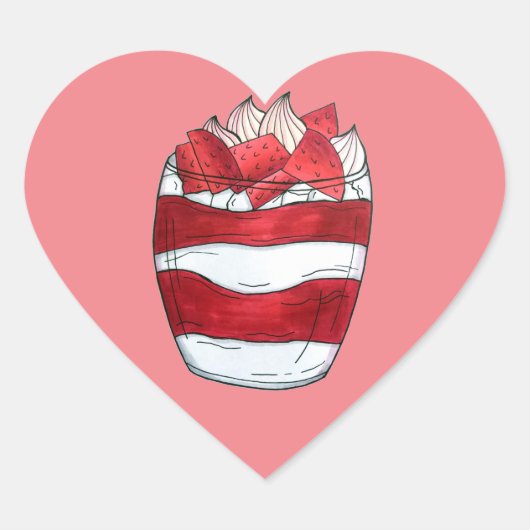 Eton Mess Strawberry Meringue UK Britse dessert Hart Sticker (Voorkant)