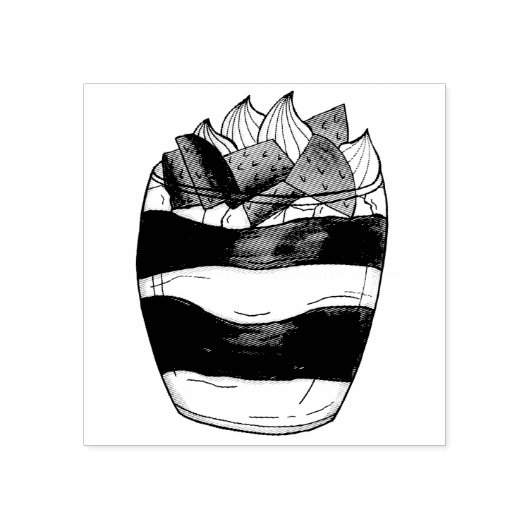 Eton Mess Strawberry Meringue UK Britse dessert Rubberstempel (Afrduk)