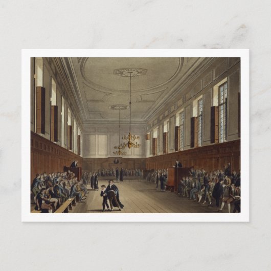 Eton School Room, van de "History of Eton College" Briefkaart (Voorkant)