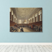 Eton School Room, van de "History of Eton College" Canvas Afdruk (Insitu (Houten vloer))