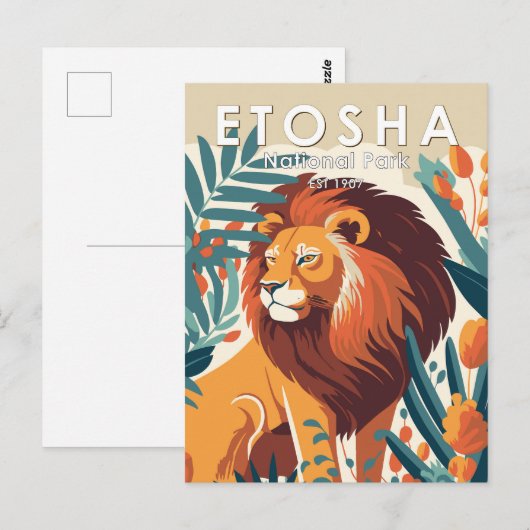 Etosha Nationaal Park Namibië Briefkaart (Voorkant / Achterkant)