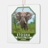 Etosha Nationaal Park Namibië Elephant Waterverf Keramisch Ornament (Links)