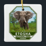 Etosha Nationaal Park Namibië Elephant Waterverf Keramisch Ornament<br><div class="desc">ontwerp van de waterverf van het nationale park Etosha. Het park bevindt zich in het noordwesten van Namibië en een van de grootste nationale parken in Afrika.</div>