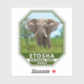 Etosha Nationaal Park Namibië Elephant Waterverf Sticker (Vel)
