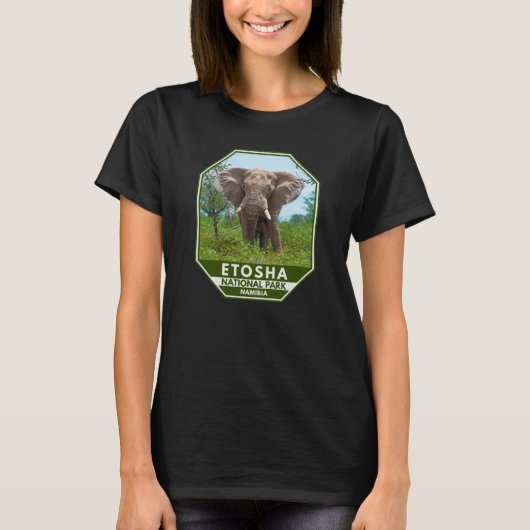 Etosha Nationaal Park Namibië Elephant Waterverf T-shirt (Voorkant)