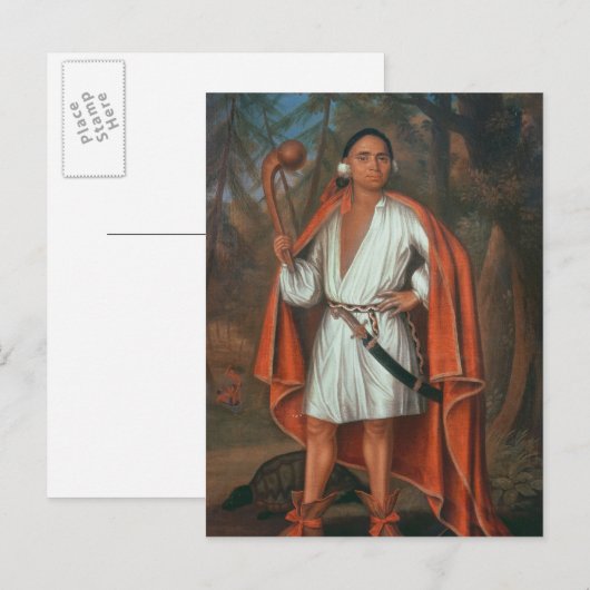 Etow Oh Koam, koning van de rivierlanden, 1710 Briefkaart (Voorkant / Achterkant)