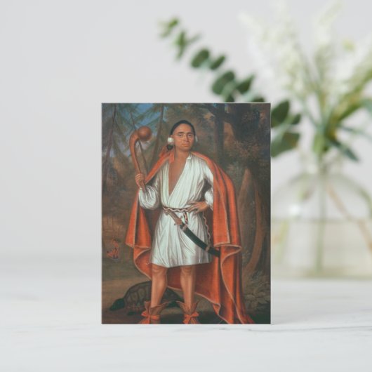 Etow Oh Koam, koning van de rivierlanden, 1710 Briefkaart (Staand voorkant)