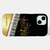 ETrendy Zwart Goud Muzieknoten, Piano Sleutels Case-Mate iPhone Case (Achterkant (horizontaal))