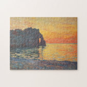 Etretat Cliff d'Aval Sunset Monet Fine Art Legpuzzel (Horizontaal)
