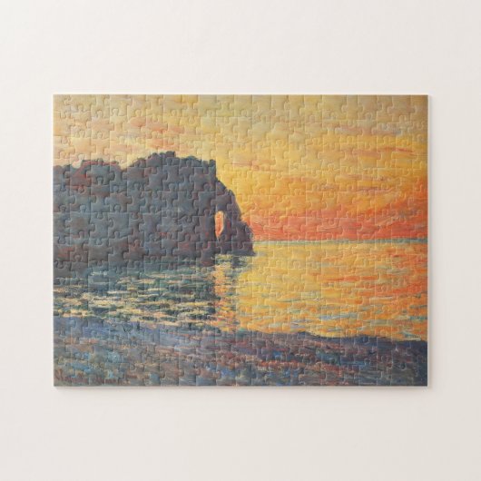 Etretat Cliff d'Aval Sunset Monet Fine Art Legpuzzel (Horizontaal)