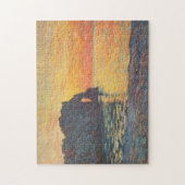 Etretat Cliff d'Aval Sunset Monet Fine Art Legpuzzel (Verticaal)