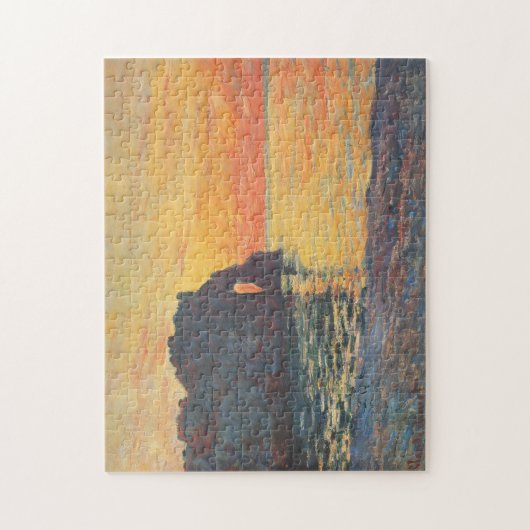 Etretat Cliff d'Aval Sunset Monet Fine Art Legpuzzel (Verticaal)