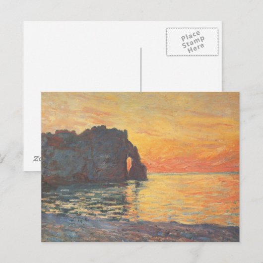 Etretat, Cliff of d'Aval, Sunset - Claude Monet Briefkaart (Voorkant / Achterkant)