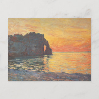 Etretat, Cliff of d'Aval, Sunset - Claude Monet Briefkaart