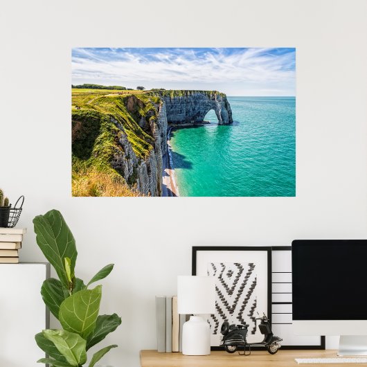 Etretat cliffs, Normandie Poster (Thuiskantoor)