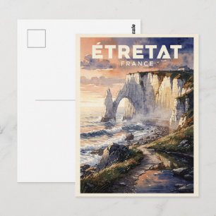 Étretat Frankrijk Reis uit vroeger tijden Briefkaart