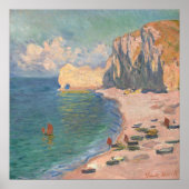 Étretat: Het strand en de Falaise door Claude Mone Poster (Voorkant)
