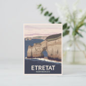 Étretat Normandie Cliffs Arch Travel Briefkaart (Staand voorkant)
