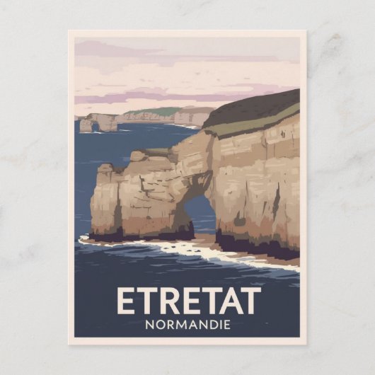 Étretat Normandie Cliffs Arch Travel Briefkaart (Voorkant)