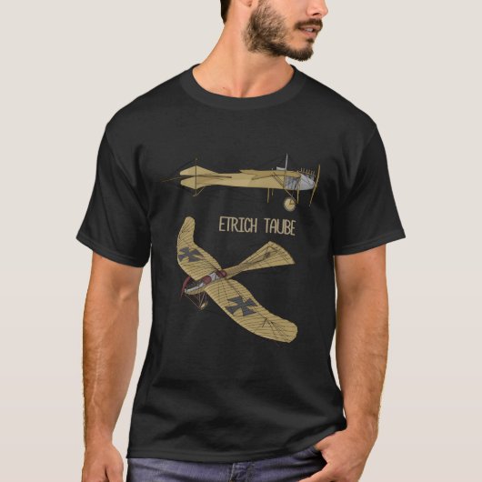 Etrich Taube Ger WW1 Bomber Surveillance Plane Dia T-shirt (Voorkant)