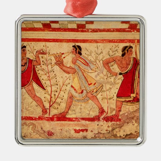 Etruscaanse muzikanten metalen ornament (Voorkant)