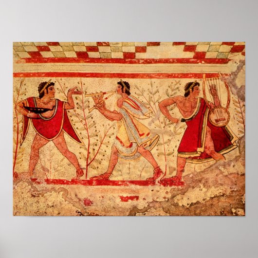 Etruscaanse muzikanten poster (Voorkant)