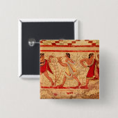 Etruscaanse muzikanten vierkante button 5,1 cm (Voorkant /achterkant)