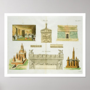 Etruscan sarcofaag en sepulchers, bord 7, klasse poster