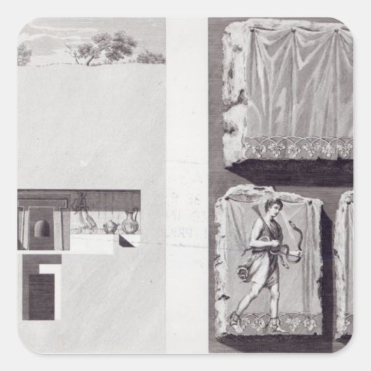 Etruscan Tombs, c. 1780 Vierkante Sticker (Voorkant)