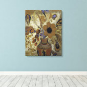Etruscan Vase met Flowers Canvas Afdruk (Insitu (Houten vloer))