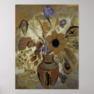 Etruscan Vase met Flowers Poster