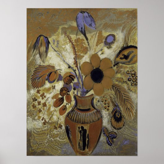 Etruscan Vase met Flowers Poster (Voorkant)