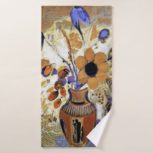 Etruscan Vase with Flowers, Redon Badhanddoek (Badhanddoek)