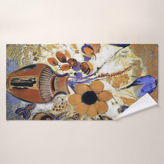 Etruscan Vase with Flowers, Redon Badhanddoek (Badhanddoek)