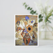 Etruscan Vase with Flowers, Redon Briefkaart (Staand voorkant)