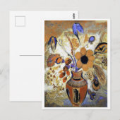Etruscan Vase with Flowers, Redon Briefkaart (Voorkant / Achterkant)