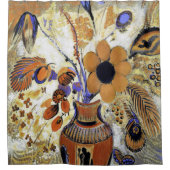 Etruscan Vase with Flowers, Redon Douchegordijn (Voorkant)