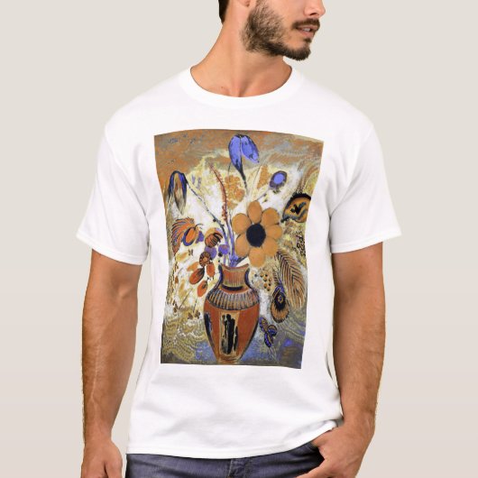 Etruscan Vase with Flowers, Redon T-shirt (Voorkant)