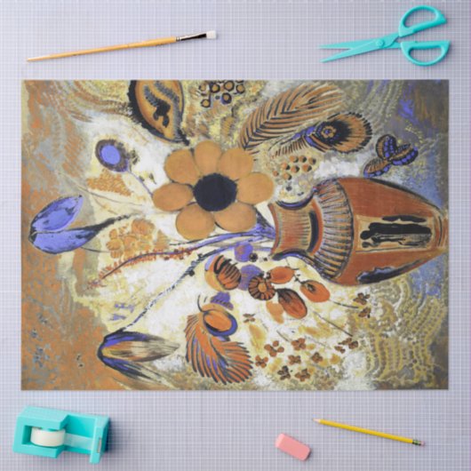 Etruscan Vase with Flowers, Redon Tissuepapier (Craft)