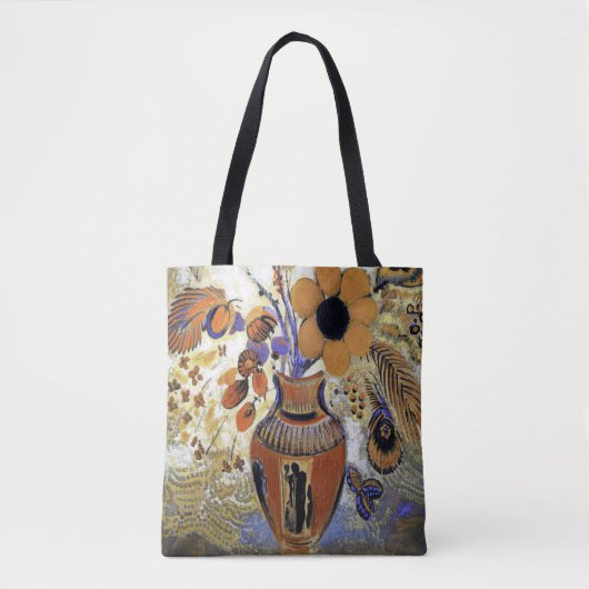 Etruscan Vase with Flowers, Redon Tote Bag (Voorkant)