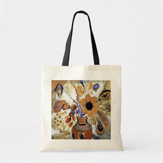 Etruscan Vase with Flowers, Redon Tote Bag (Voorkant)