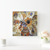 Etruscan Vase with Flowers, Redon Vierkante Klok (Huis)