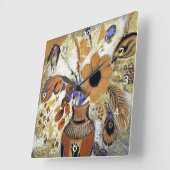 Etruscan Vase with Flowers, Redon Vierkante Klok (Hoek)