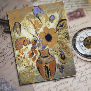Etruskische Vaas met bloemen van Odilon Redon Briefkaart