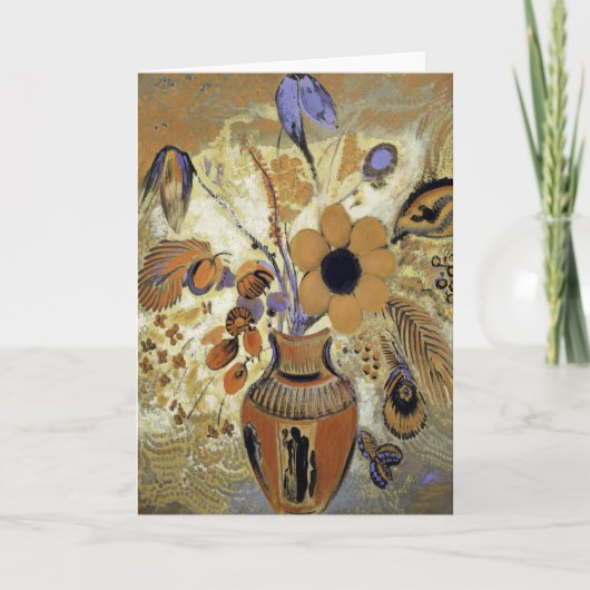 Etruskische Vaas met bloemen van Odilon Redon Kaart (Voorkant)