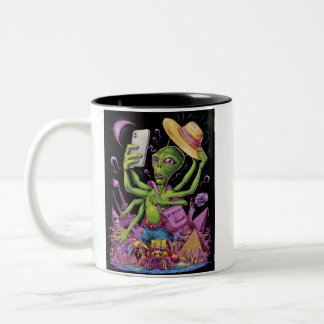 ET's Epic Earth Selfie Tweekleurige Koffiemok