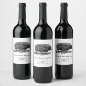 Etsen van  varkens wijn etiket (Flessen)