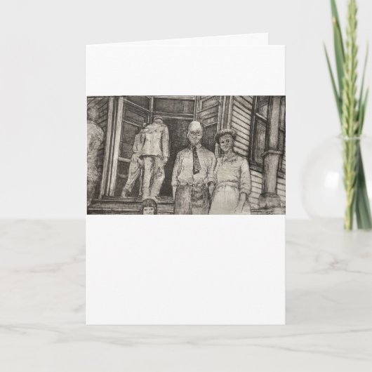 Etsen Wenskaart Kaart (Voorkant)